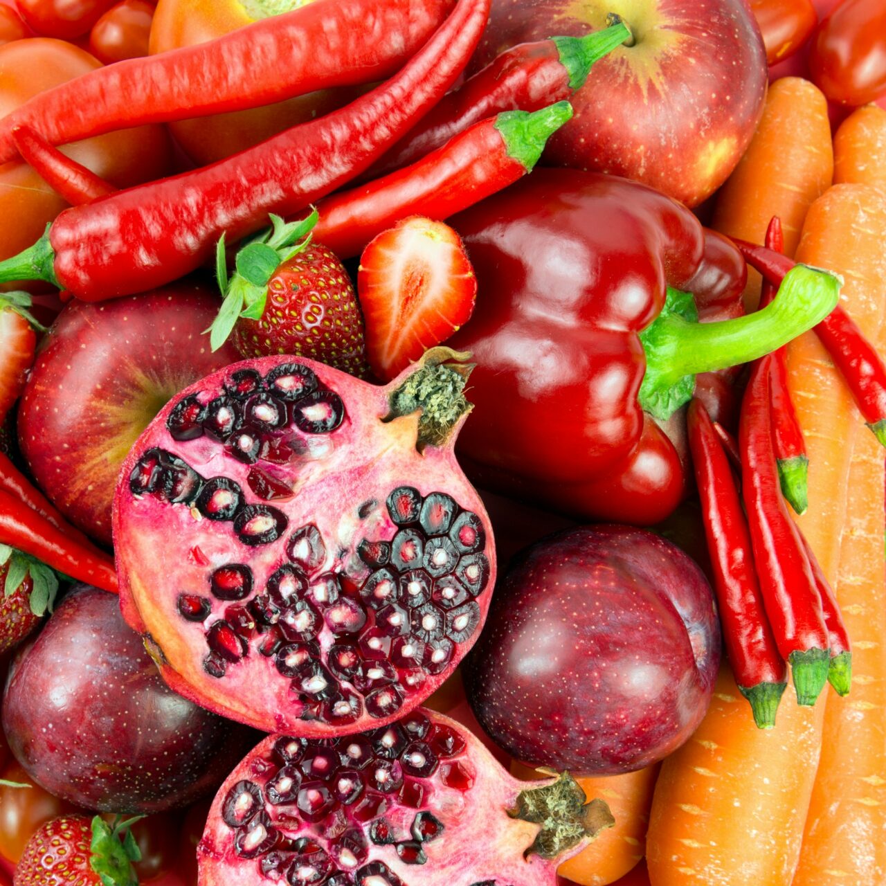 Red vegetable and fruit