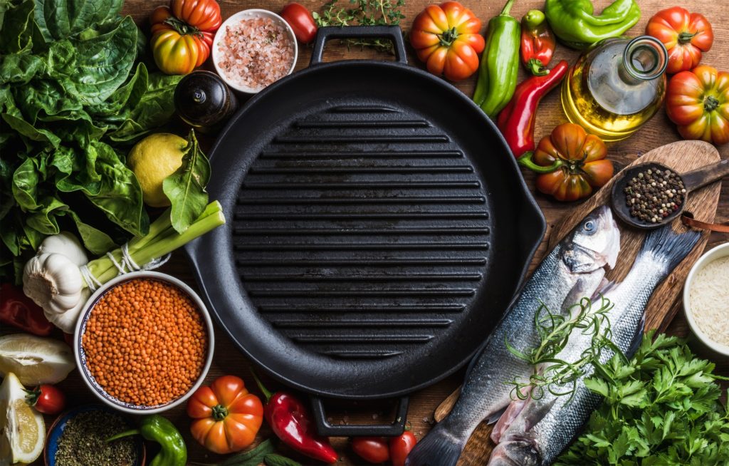 Ingredients for cooking healthy dinner