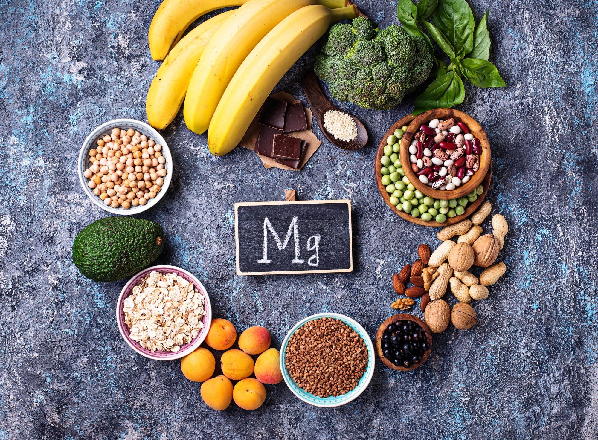 Assortment of food containing magnesium
